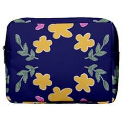 Doodle Flower Leaves Plant Design Make Up Pouch (large)