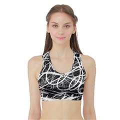 Ink Texture Colorful Blots Red Sports Bra With Border