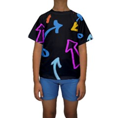 Colorful Arrows Kids Pointer Kids  Short Sleeve Swimwear
