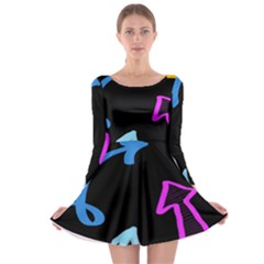 Colorful Arrows Kids Pointer Long Sleeve Skater Dress