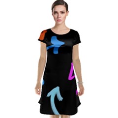 Colorful Arrows Kids Pointer Cap Sleeve Nightdress