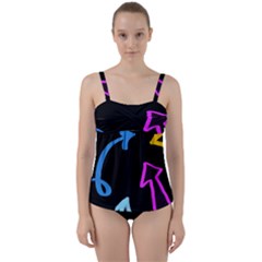 Colorful Arrows Kids Pointer Twist Front Tankini Set