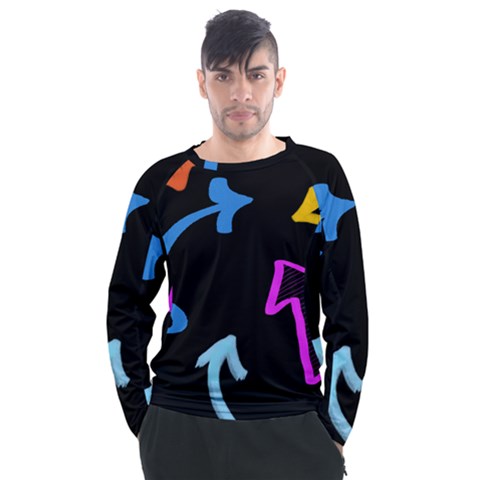 Colorful Arrows Kids Pointer Men s Long Sleeve Raglan T-shirt by Cemarart