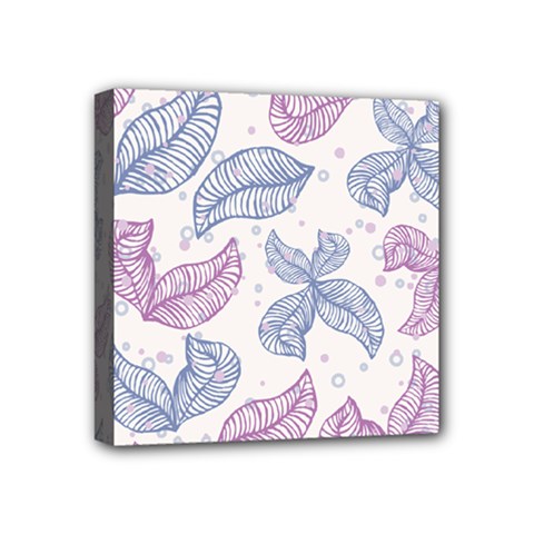 Leaves Line Art Background Mini Canvas 4  X 4  (stretched)