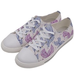 Boho Bohemian Leaves Branch Beige Women s Low Top Canvas Sneakers by Cemarart