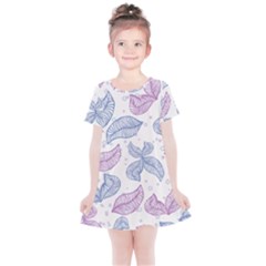 Boho Bohemian Leaves Branch Beige Kids  Simple Cotton Dress