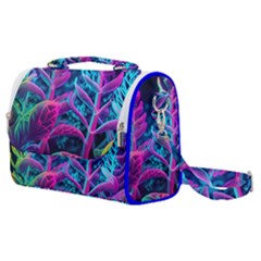 Spring Flower Neon Wallpaper Satchel Shoulder Bag