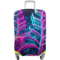 Spring Flower Neon Wallpaper Luggage Cover (large)