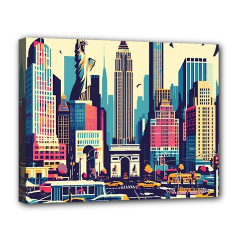 Skyscrapers City Usa Canvas 14  X 11  (stretched)