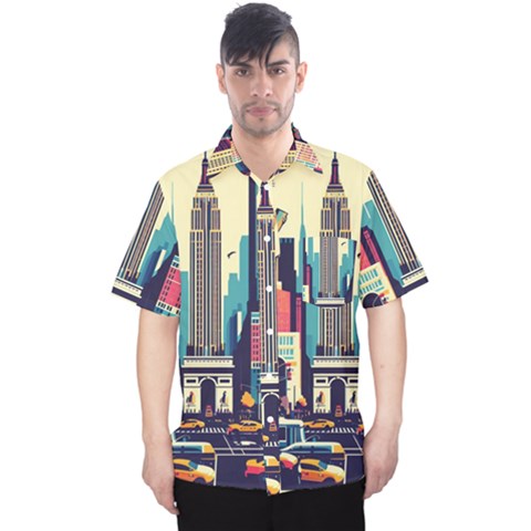 Skyscrapers City Usa Men s Hawaii Shirt by Cemarart