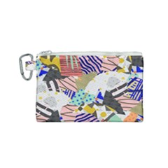 Digital Paper Scrapbooking Abstract Canvas Cosmetic Bag (small) by Cemarart