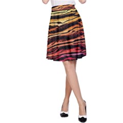 Rainbow Wood Digital Paper Pattern A-line Skirt