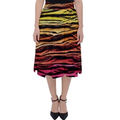 Rainbow Wood Digital Paper Pattern Classic Midi Skirt