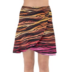 Rainbow Wood Digital Paper Pattern Wrap Front Skirt by Cemarart