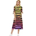 Rainbow Wood Digital Paper Pattern Bow Sleeve Chiffon Midi Dress View1
