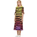 Rainbow Wood Digital Paper Pattern Bow Sleeve Chiffon Midi Dress View2