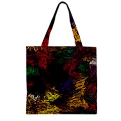 Floral Patter Flowers Floral Drawing Zipper Grocery Tote Bag