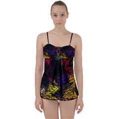 Floral Patter Flowers Floral Drawing Babydoll Tankini Set