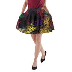 Abstract Painting Colorful A-line Pocket Skirt