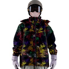 Eiffel Tower Pattern Wallpaper Women s Zip Ski And Snowboard Waterproof Breathable Jacket by Cemarart