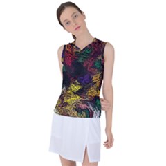 Abstract Painting Colorful Women s Sleeveless Sports Top