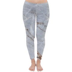 Gray Light Marble Stone Texture Background Classic Winter Leggings