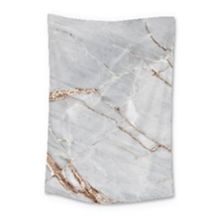 Gray Light Marble Stone Texture Background Small Tapestry by Cemarart