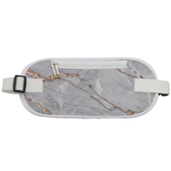 Gray Light Marble Stone Texture Background Rounded Waist Pouch by Cemarart