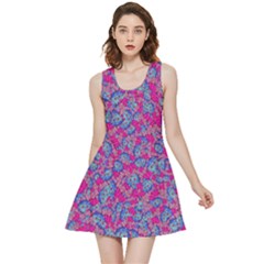 Colorful cosutme collage motif pattern Inside Out Reversible Sleeveless Dress