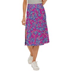 Colorful Cosutme Collage Motif Pattern Midi Panel Skirt by dflcprintsclothing