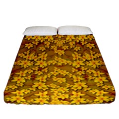 Blooming Flowers Of Lotus Paradise Fitted Sheet (california King Size)