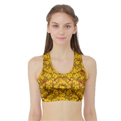 Blooming Flowers Of Lotus Paradise Sports Bra With Border