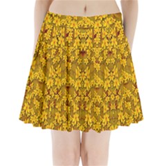 Blooming Flowers Of Lotus Paradise Pleated Mini Skirt