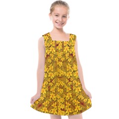 Blooming Flowers Of Lotus Paradise Kids  Cross Back Dress