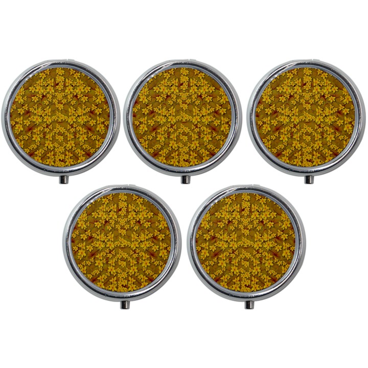 Blooming Flowers Of Lotus Paradise Mini Round Pill Box (Pack of 5)