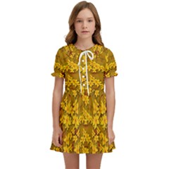 Blooming Flowers Of Lotus Paradise Kids  Sweet Collar Dress