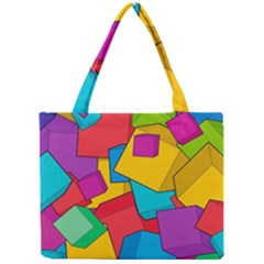 Abstract Cube Colorful  3d Square Pattern Mini Tote Bag