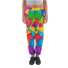 Abstract Cube Colorful  3d Square Pattern Women s Jogger Sweatpants