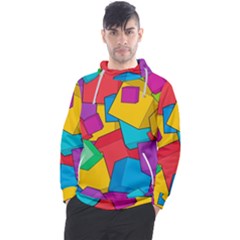 Abstract Cube Colorful  3d Square Pattern Men s Pullover Hoodie