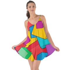 Abstract Cube Colorful  3d Square Pattern Love the Sun Cover Up