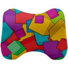 Abstract Cube Colorful  3d Square Pattern Head Support Cushion