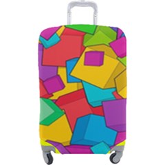 Abstract Cube Colorful  3d Square Pattern Luggage Cover (Large)