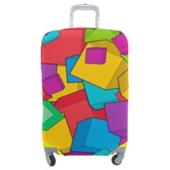 Abstract Cube Colorful  3d Square Pattern Luggage Cover (Medium)