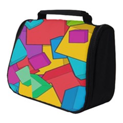 Abstract Cube Colorful  3d Square Pattern Full Print Travel Pouch (Small)
