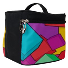 Abstract Cube Colorful  3d Square Pattern Make Up Travel Bag (Small)