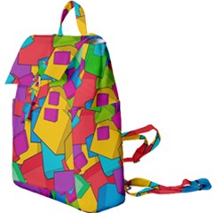 Abstract Cube Colorful  3d Square Pattern Buckle Everyday Backpack