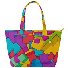 Abstract Cube Colorful  3d Square Pattern Back Pocket Shoulder Bag 