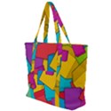 Abstract Cube Colorful  3d Square Pattern Zip Up Canvas Bag View1