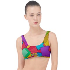 Abstract Cube Colorful  3d Square Pattern The Little Details Bikini Top