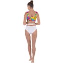 Abstract Cube Colorful  3d Square Pattern Bandaged Up Bikini Top View2